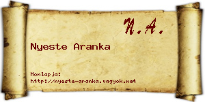Nyeste Aranka névjegykártya
